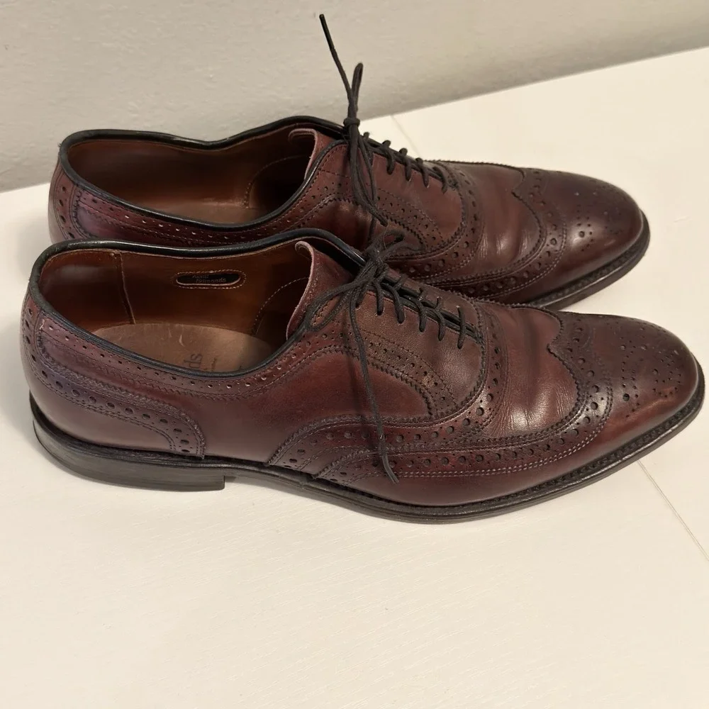 Allen Edmonds McAllister Wingtip Oxford Shoes Burgundy/Merlot Men's 10 D